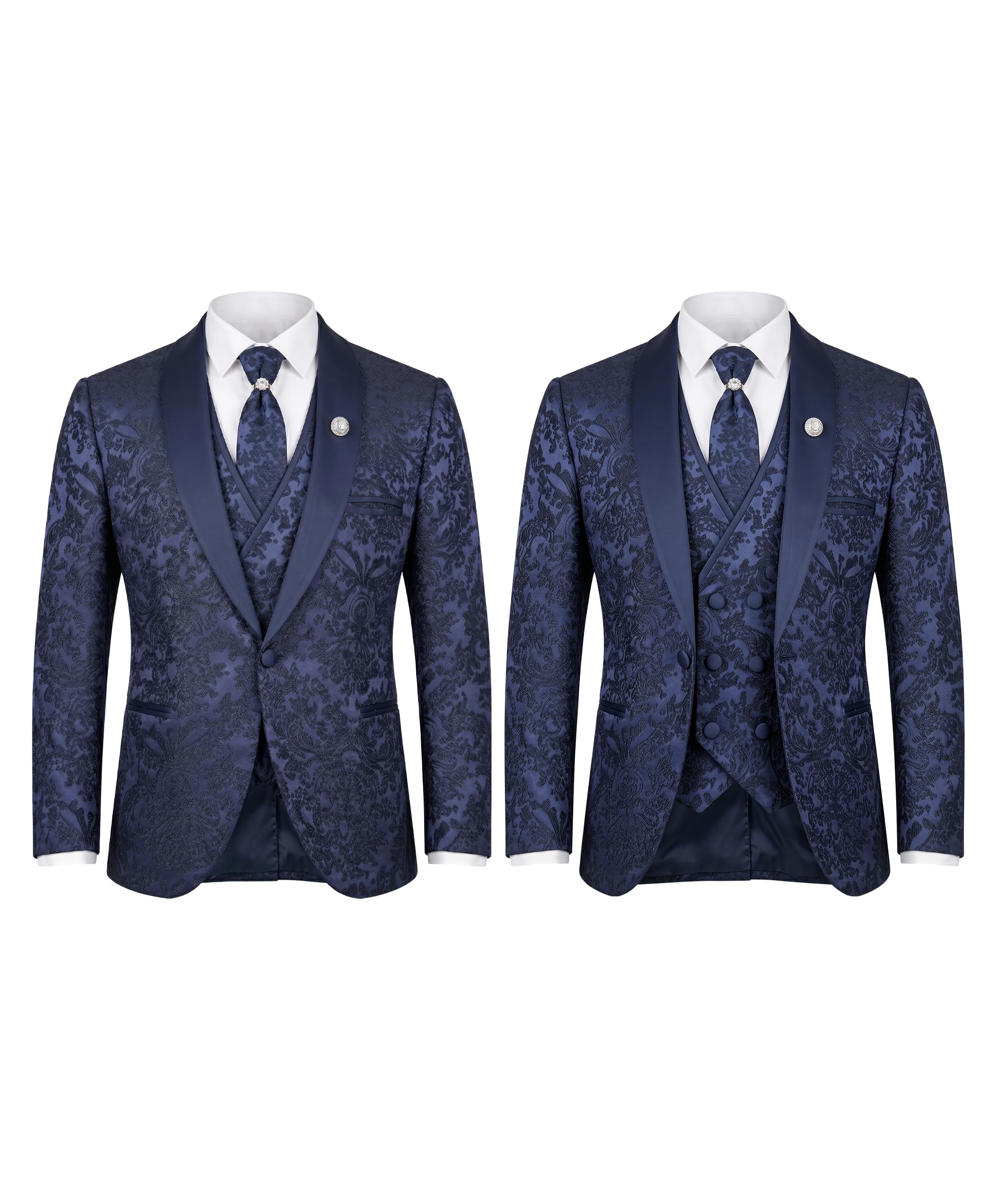Traje de Cena de Esmoquin con diseño de Cachemira Floral para niños, Juego de 5 Piezas para Bodas de Pageboy y Todas Las Ocasiones Especiales
