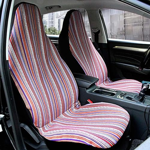 Miniatura 2 de Copap Fundas de asiento de automóvil para asiento delantero, manta de sillín Baja, multicolor, 4 piezas, universales, se adapta a automóviles, SUV,
