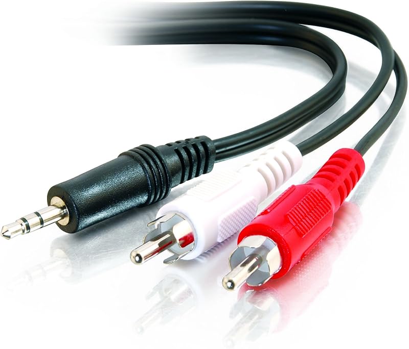 Legrand - C2G 3.5MM to RCA Y-Cable, 6 Foot Y Splitter Audio Cable RCA, Male to Male 3.5MM to RCA Audio Cable, 1 Count, C2G 40423