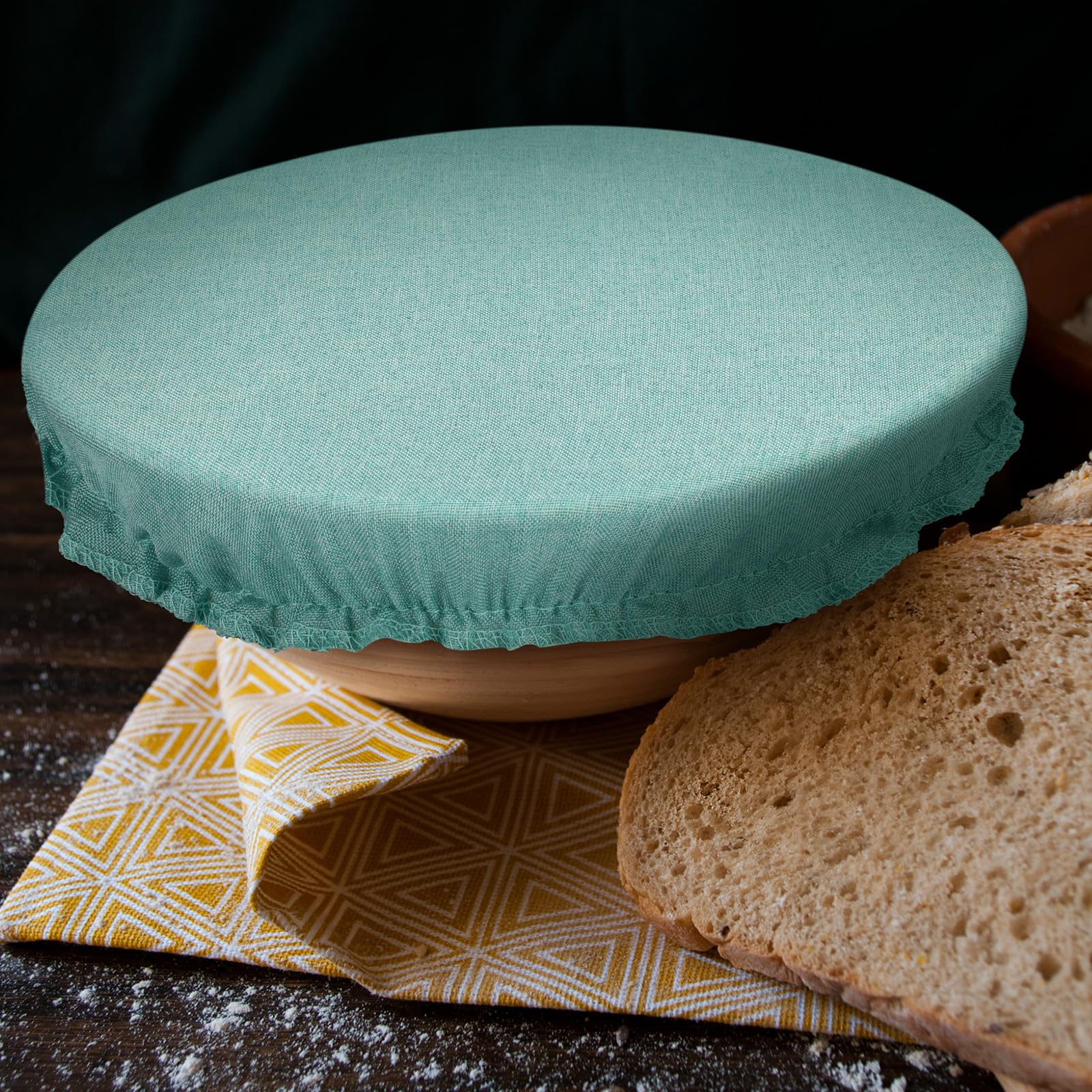 Confezione da 10 coperture per ciotole in tessuto per la lievitazione del pane, riutilizzabili, in 5 dimensioni, elasticizzate, in cotone, riutilizzabili, per alimenti, frutta, avanzi (ventage)