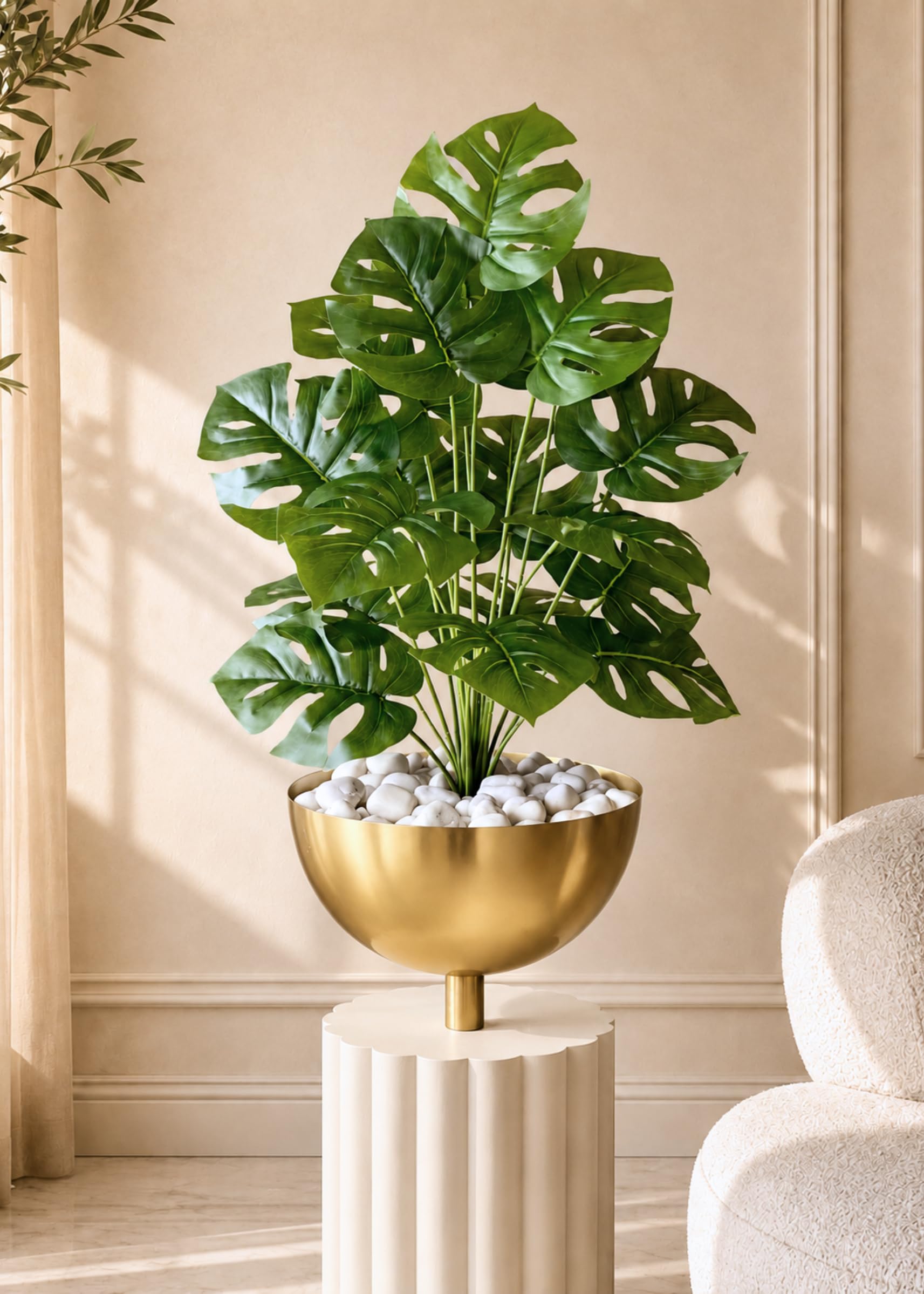 MASON HOME Artificial Botanic Monstera Plant - 2 Feet | Realistic Plant - Trees - Flowers | Indoor Tropical | Home - Shop - Office | Gifting - Décor - Ambience - Durable | No Maintenance-image-41