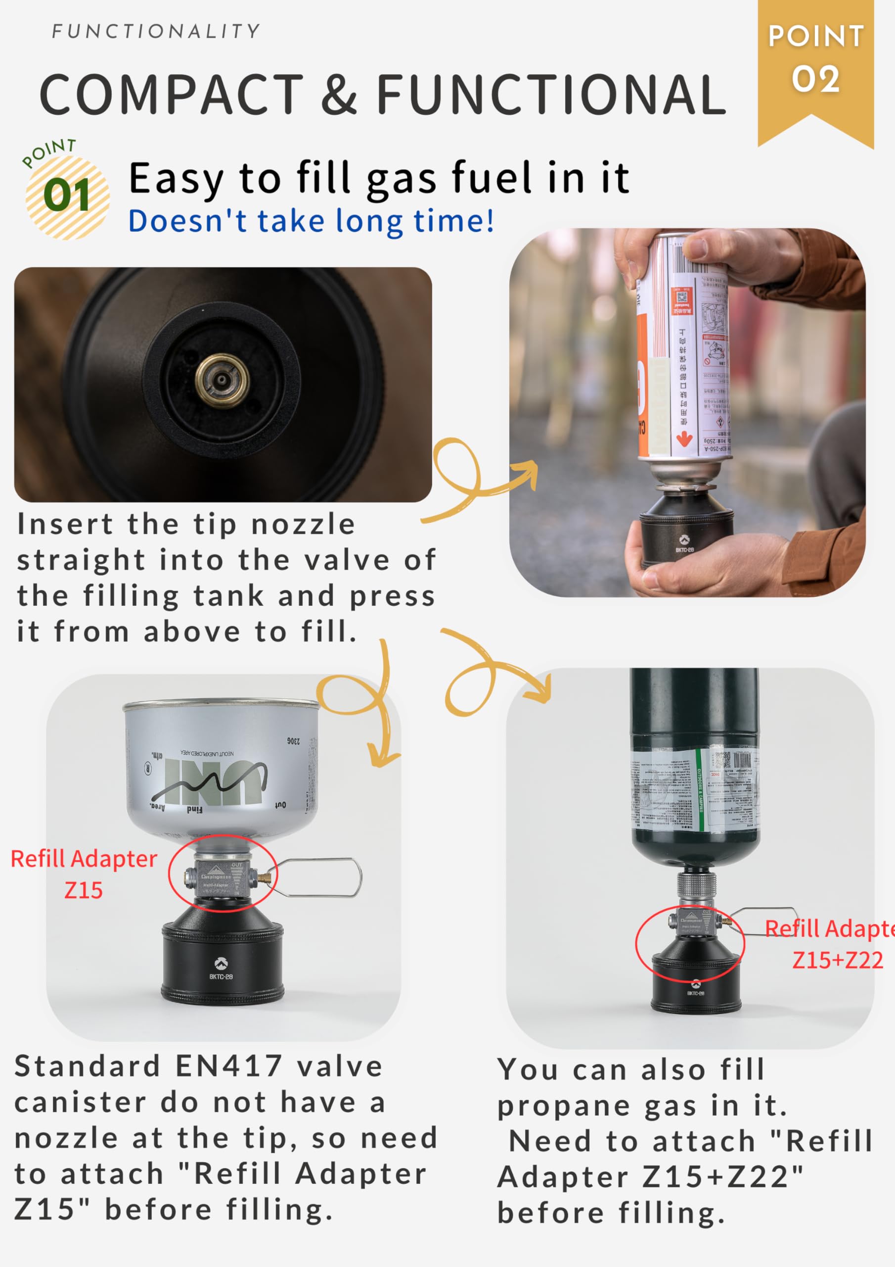 Gas ONE propaan- of butaanfornuis GS-3400P Dual Fuel Draagbare Camping