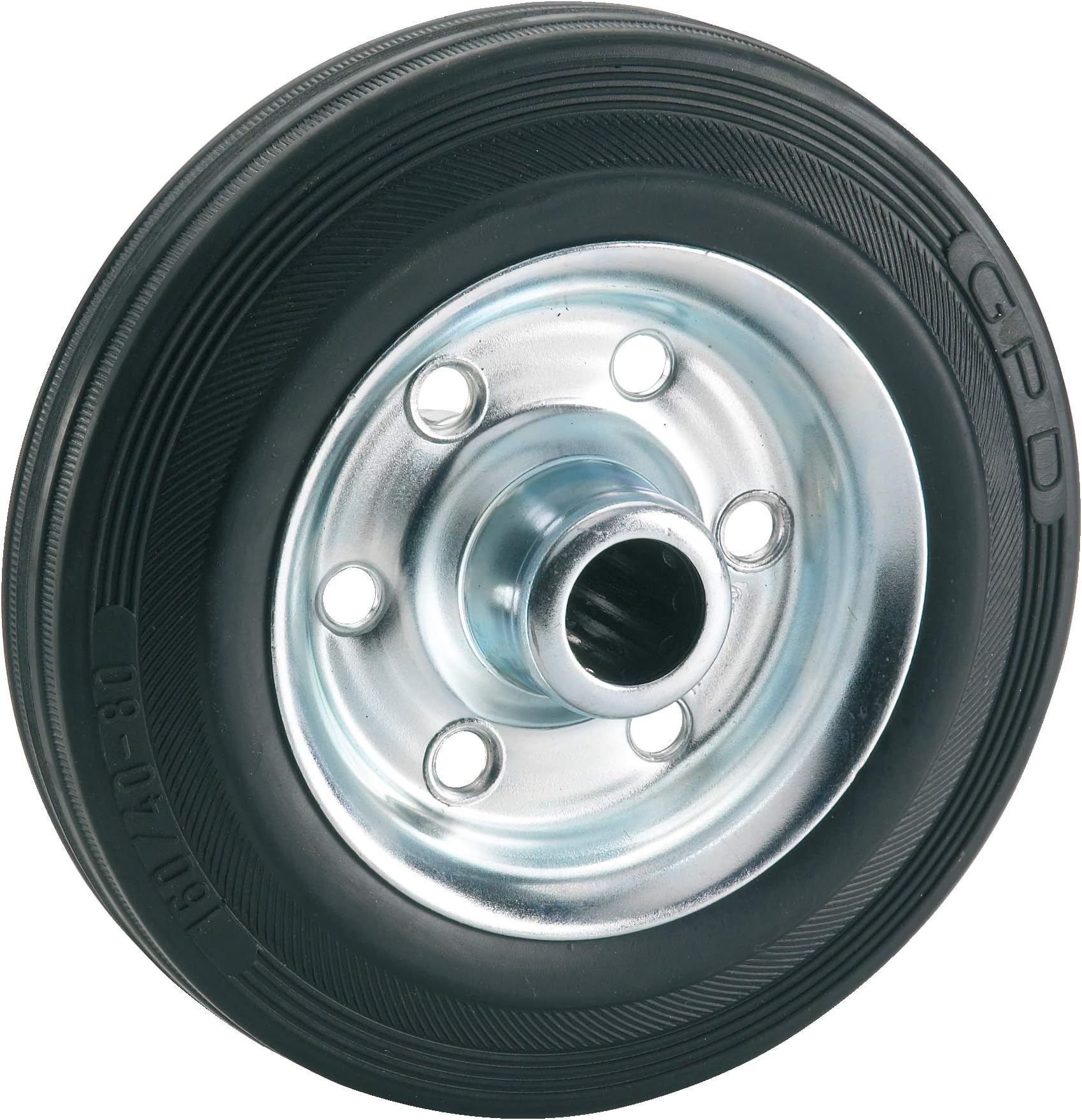 Dörner + Helmer 710172 Solid Rubber Wheel with Roller Bearings Hub Width 44 mm 125 x 37 x 15 mm