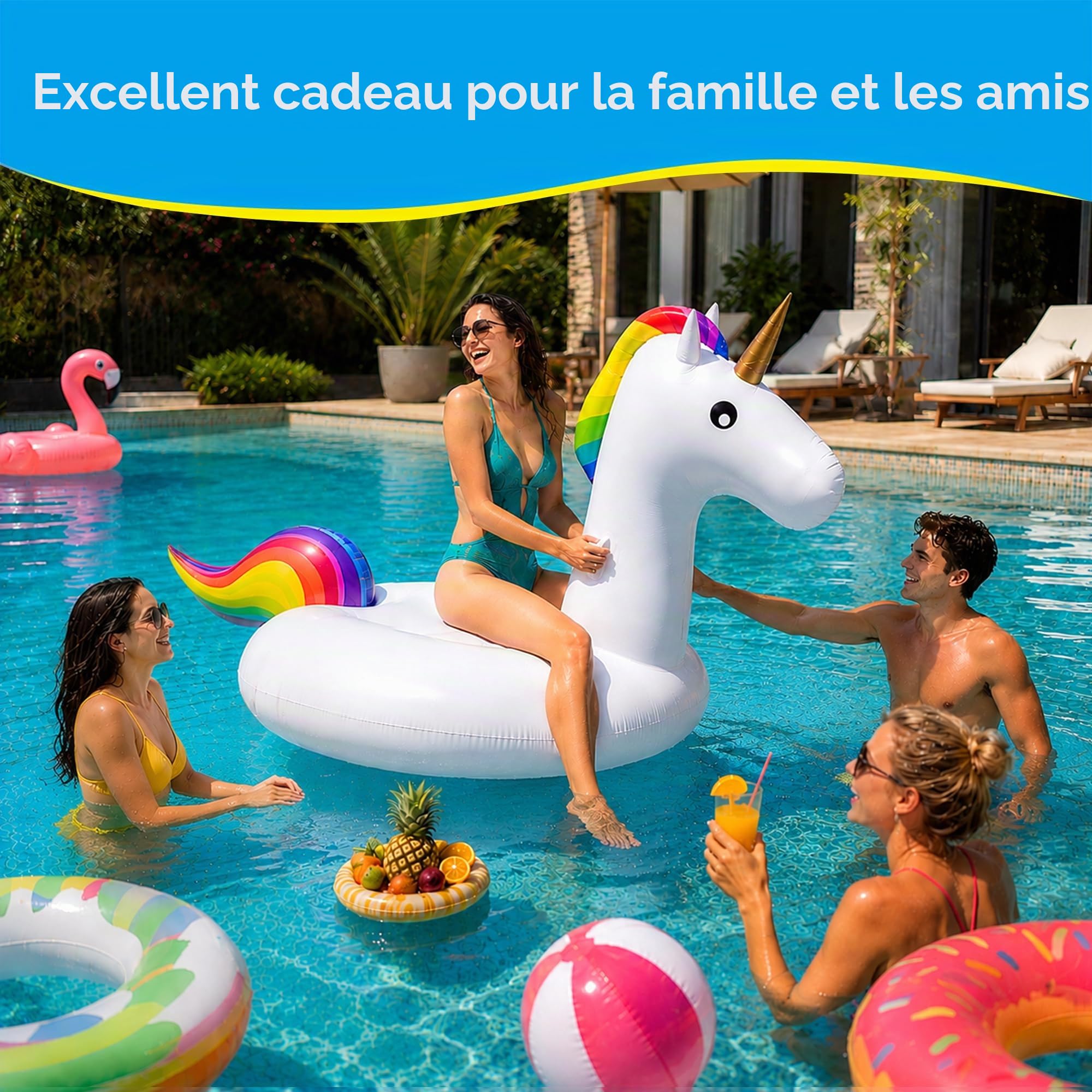 Dracarys Bouée Licorne, bouee Gonflable Piscine, 250×140×110CM Géant Bouee Licorne Gonflable Jouet, Chaise de récréation générale et pour Adultes et Enfant | Gonflage Rapide, Licorne Gonflable Jouet, Bouee Plage, Bouee Piscine pour Adultes et Enfant