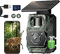 Vista 1 de Cámara de Rastreo Solar WiFi Bluetooth - Cámaras de Caza con Visión Nocturna, Sensor de Movimiento, Impermeable, Cámara de Ciervos Recargable