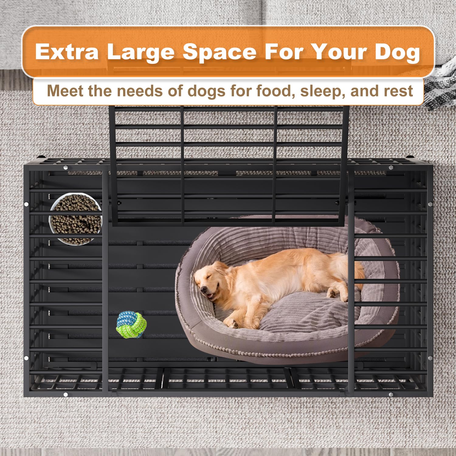 Amazon.com : HMHTCT 54 Inch Heavy Duty Dog Crate with Wheels