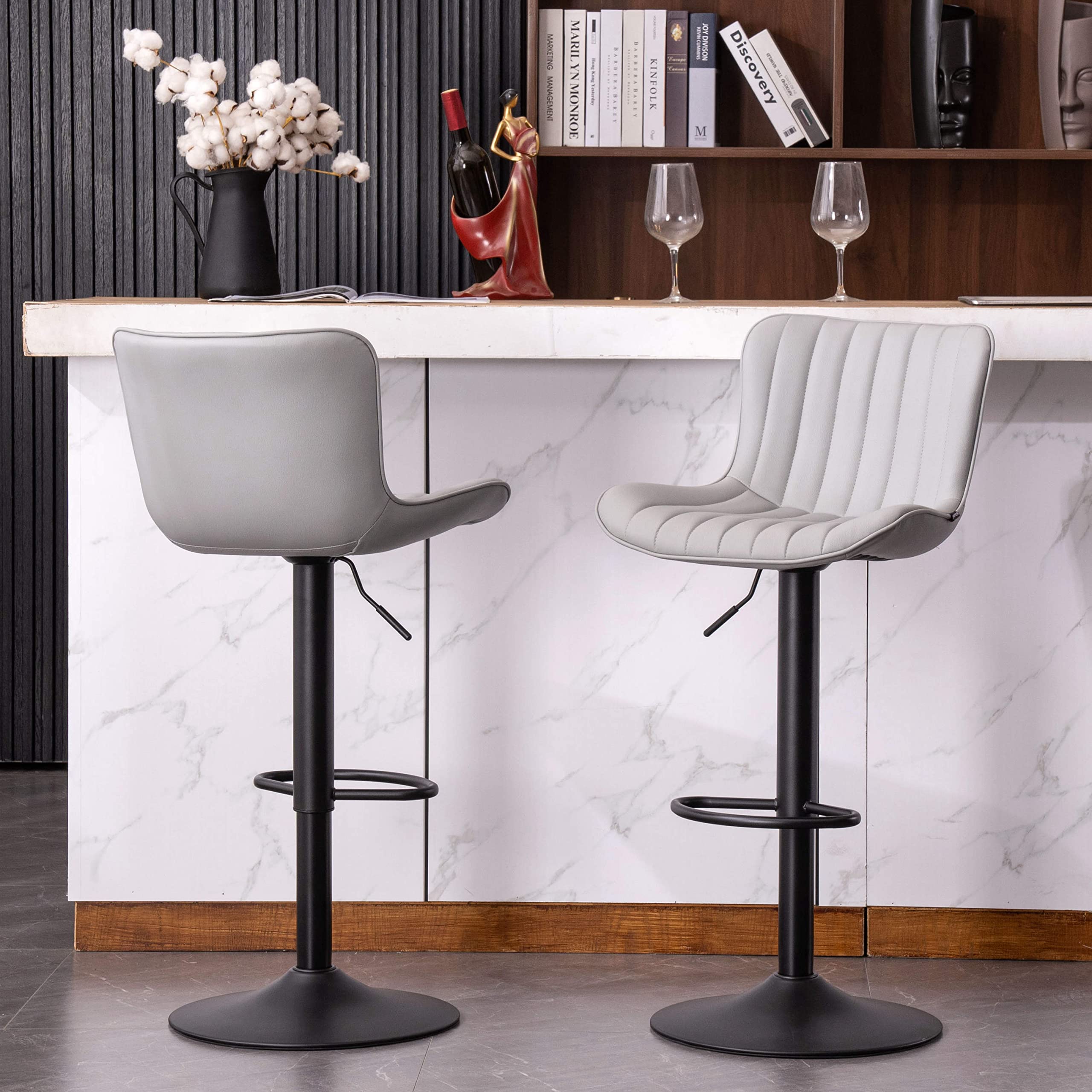 Kidol & Shellder カウンターチェア 2脚セット 昇降式 ホワイト Amazon｜Kidol & Shellder カウンターチェア 2脚セット 昇降式