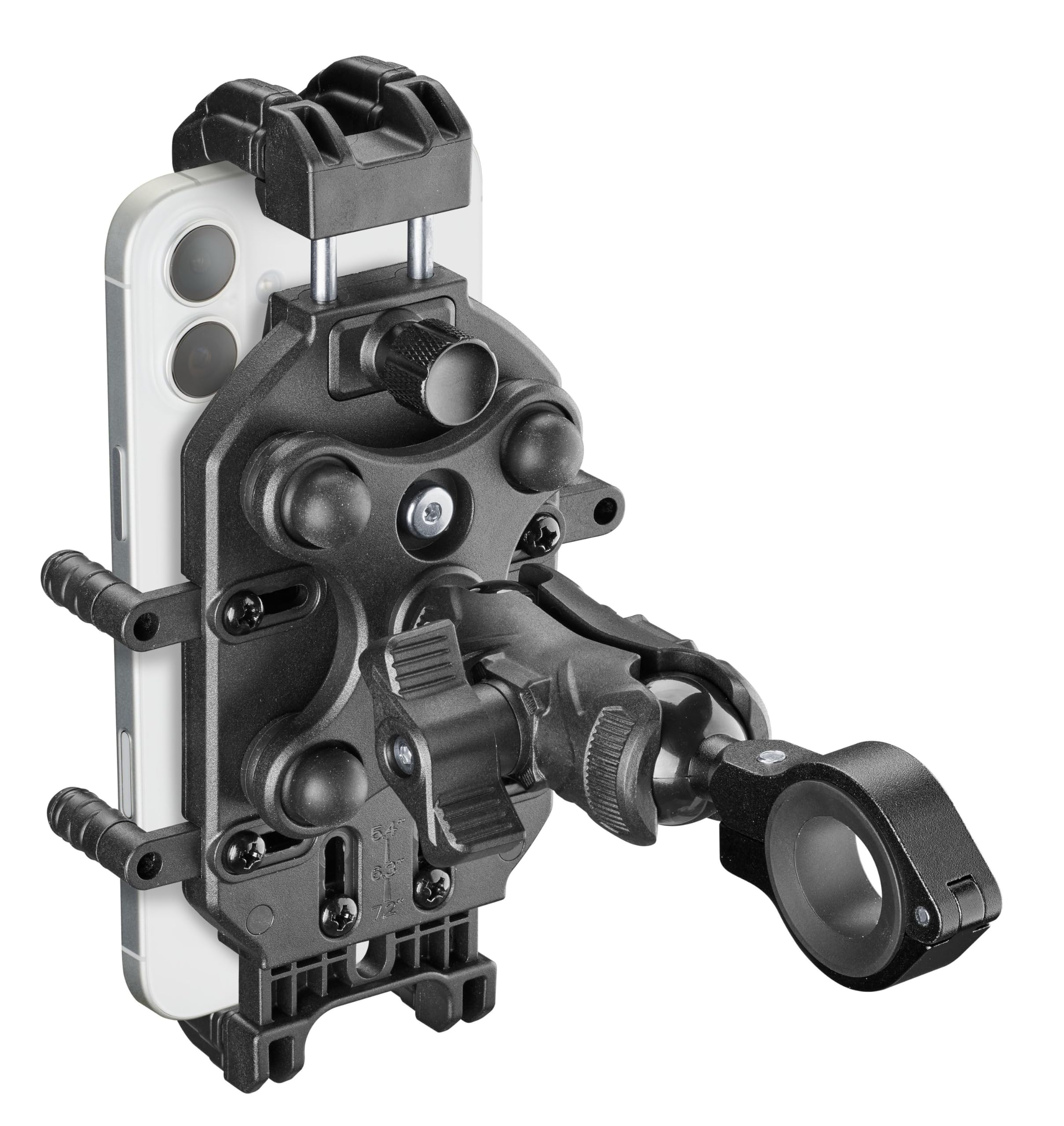 INTERPHONE - Supporto Crab Rugged Pro con Antivibrazione Premium, porta cellulare universale da manubrio per telefoni 5,4”-7,2”, fissaggio Sicuro e Resistente, con braccio snodato rinforzato