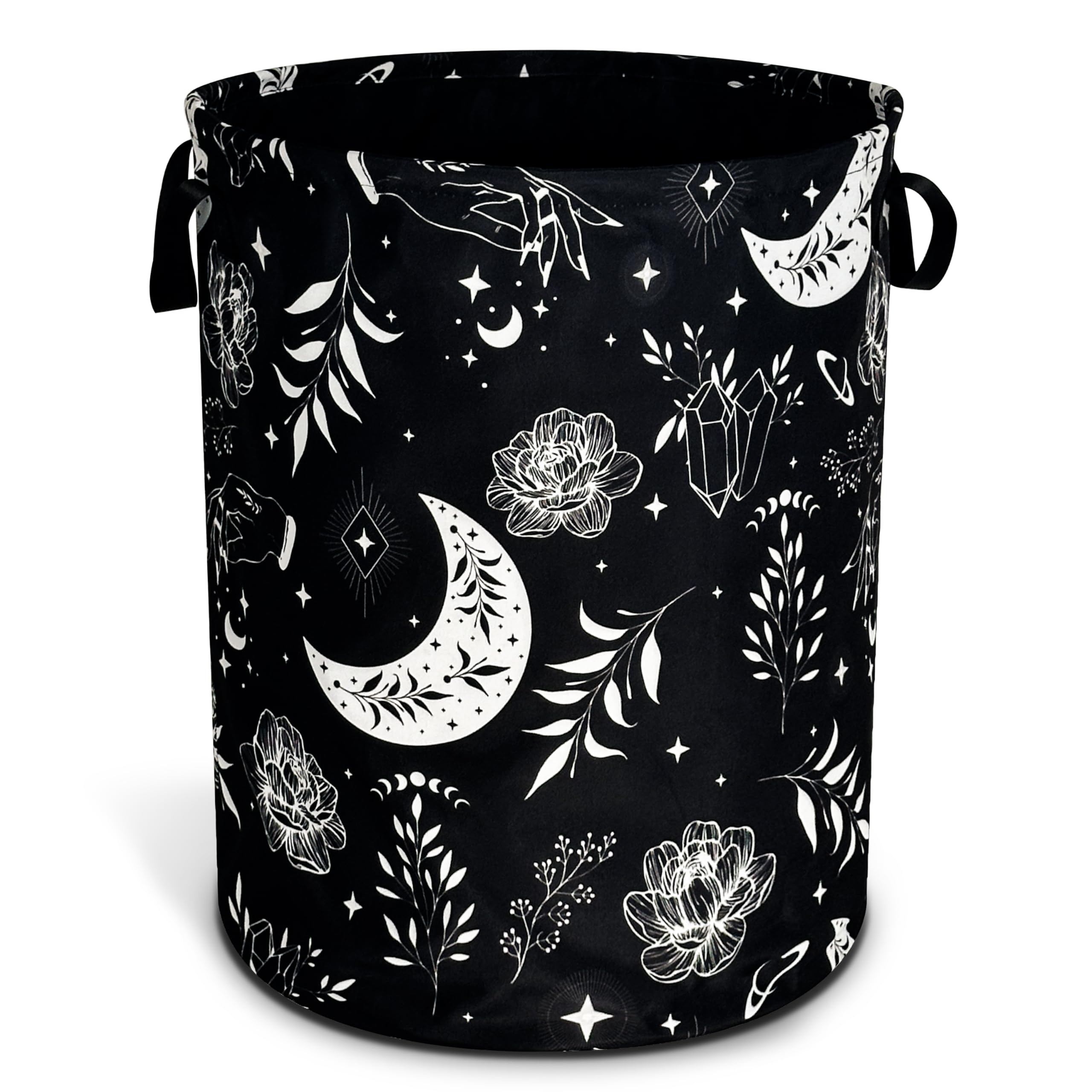 Gothic Moon Laundry Basket Moon Phase Foldable Oxford Cloth Funny Tote Bag Laundry Hamper Clothes Storage Bucket Organizer For Bathroom/Laundry