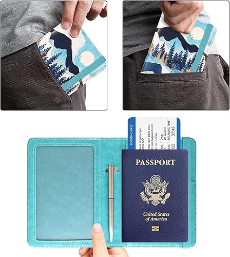 Miniatura 5 de ACdream - Tarjetero combinado para colocar pasaporte y tarjeta de vacunación funda protectora con ranura para tarjeta de vacunación del CDC