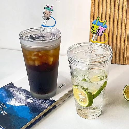 Miniatura 6 de Paquete de 6 fundas de silicona para popotes, fundas reutilizables para popotes, tapones de paja a prueba de polvo para pajitas de 0.315 a 0.315