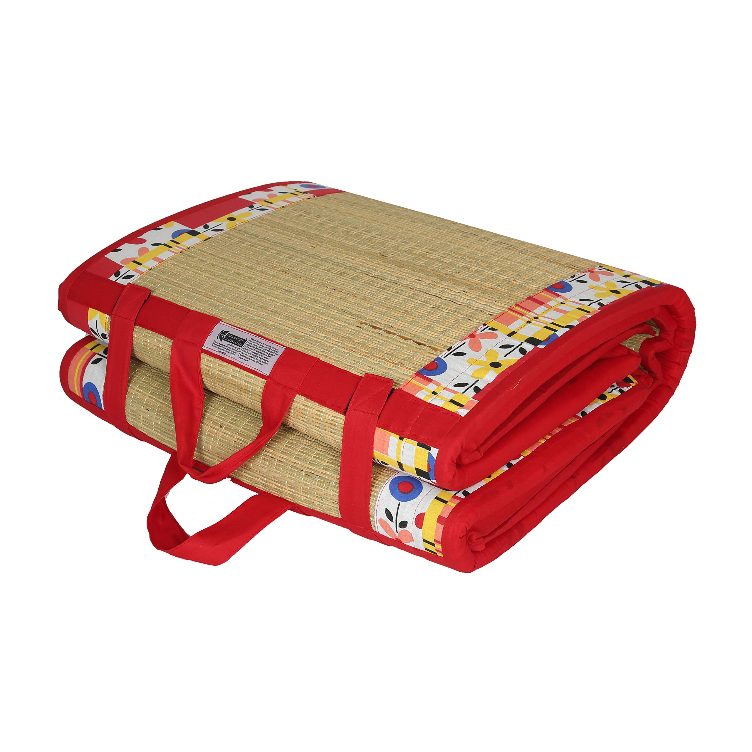 Craft of India Eco - Friendly Sleeping Korai Grass with 18 mm Soft Foam 23 Density and Cotton Fabric Easy Portable and Folding Mat Happy Product (Red, 6.5X4 ft) (B08C9VN9DP) Amazon Price History, Amazon Price Tracker