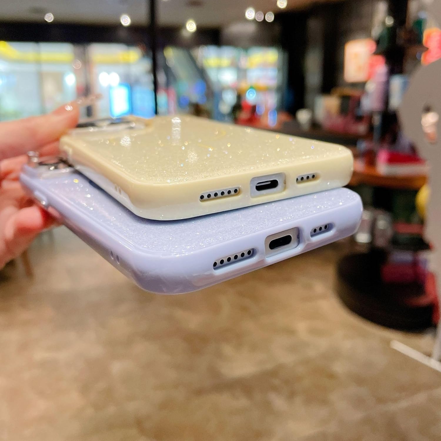 Luxury Glitter Bling Case for iPhone 16 15 14 13 12 11 Pro Max, Luxury Glitter Case with Wireless Charging (14promax,Purple)