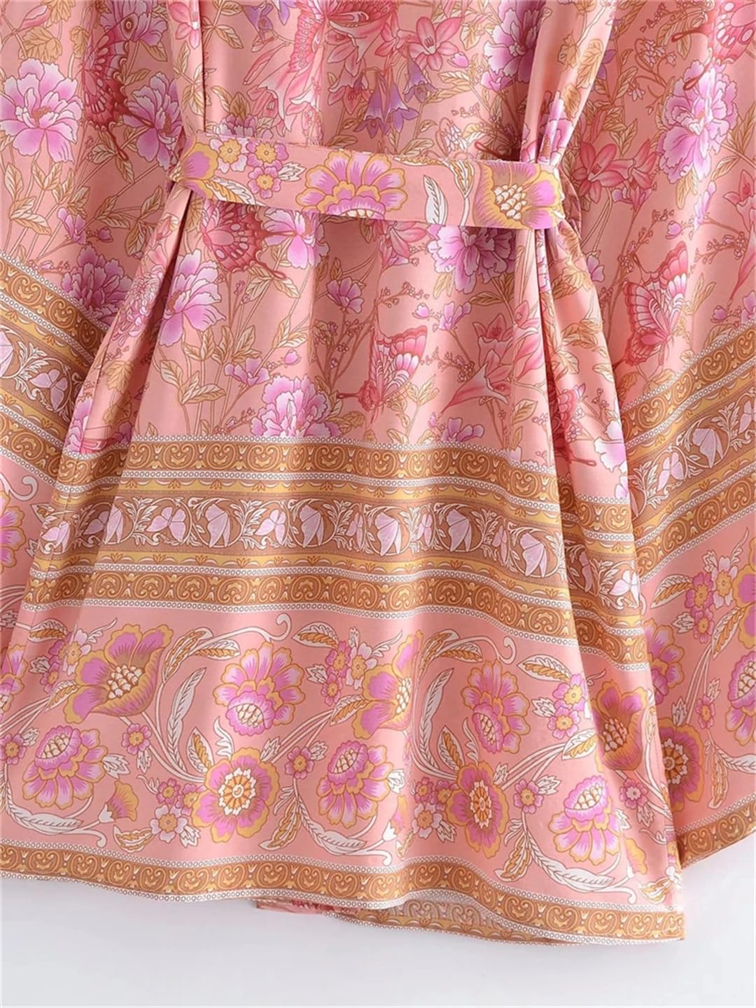 Disimlarl Kimono da donna con stampa floreale, stile bohémien, con maniche a pipistrello, copricostume da spiaggia