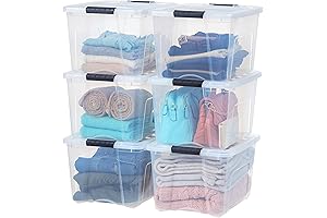 IRIS USA 40 Quart Stackable Plastic Storage Bins with Lids