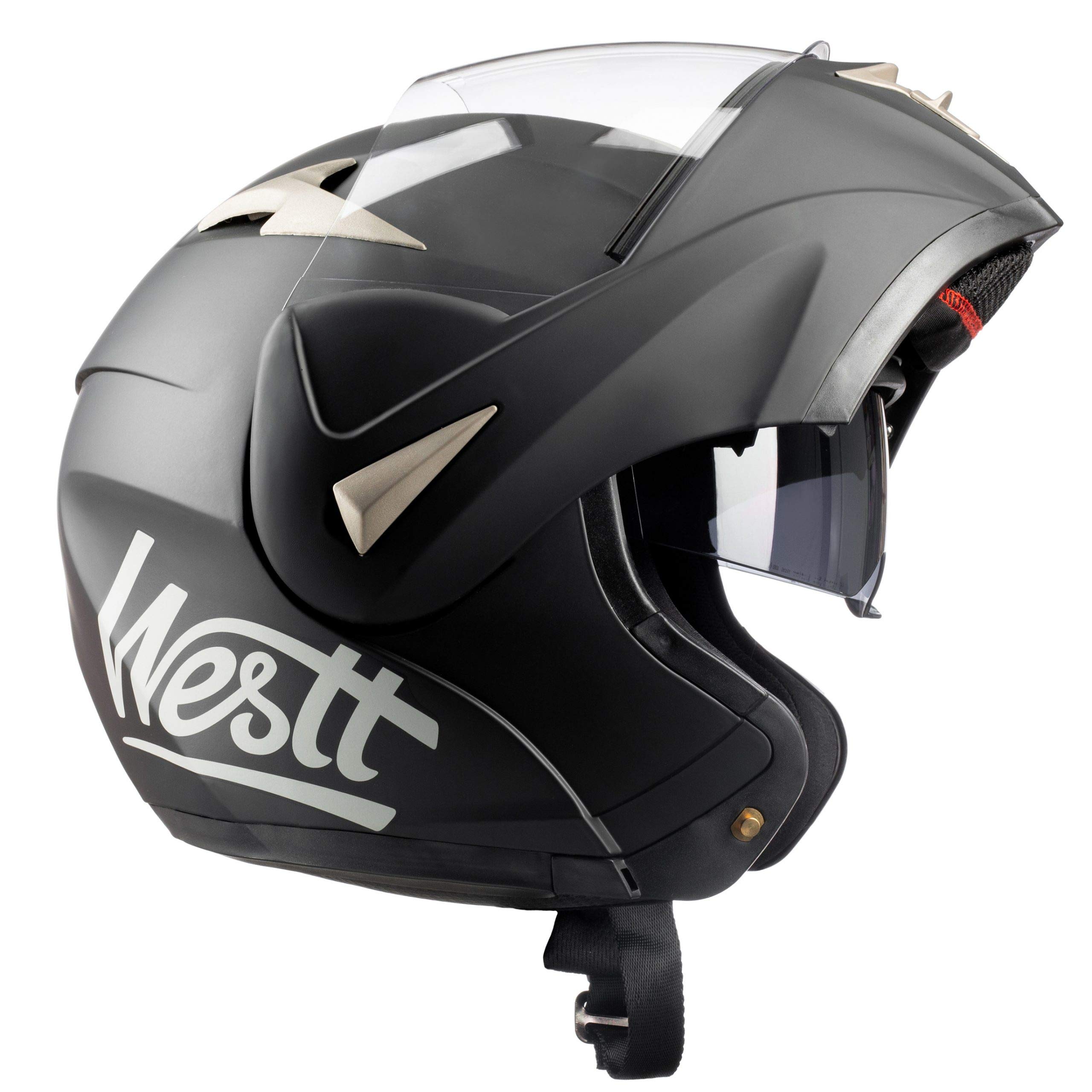 Westt Casco Modulare Moto Certificato ECE R 22.06 - Casco Integrale con Visiera e Parasole per Donna e Uomo - Casco Jet con Protezione Mento per Scooter Roller Ciclomotore