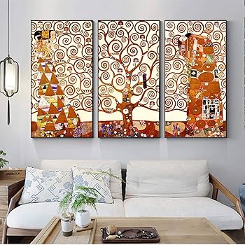 Amazon.com: XIANGPEIFBH 3 Panels/Set Canvas Painting Gustav