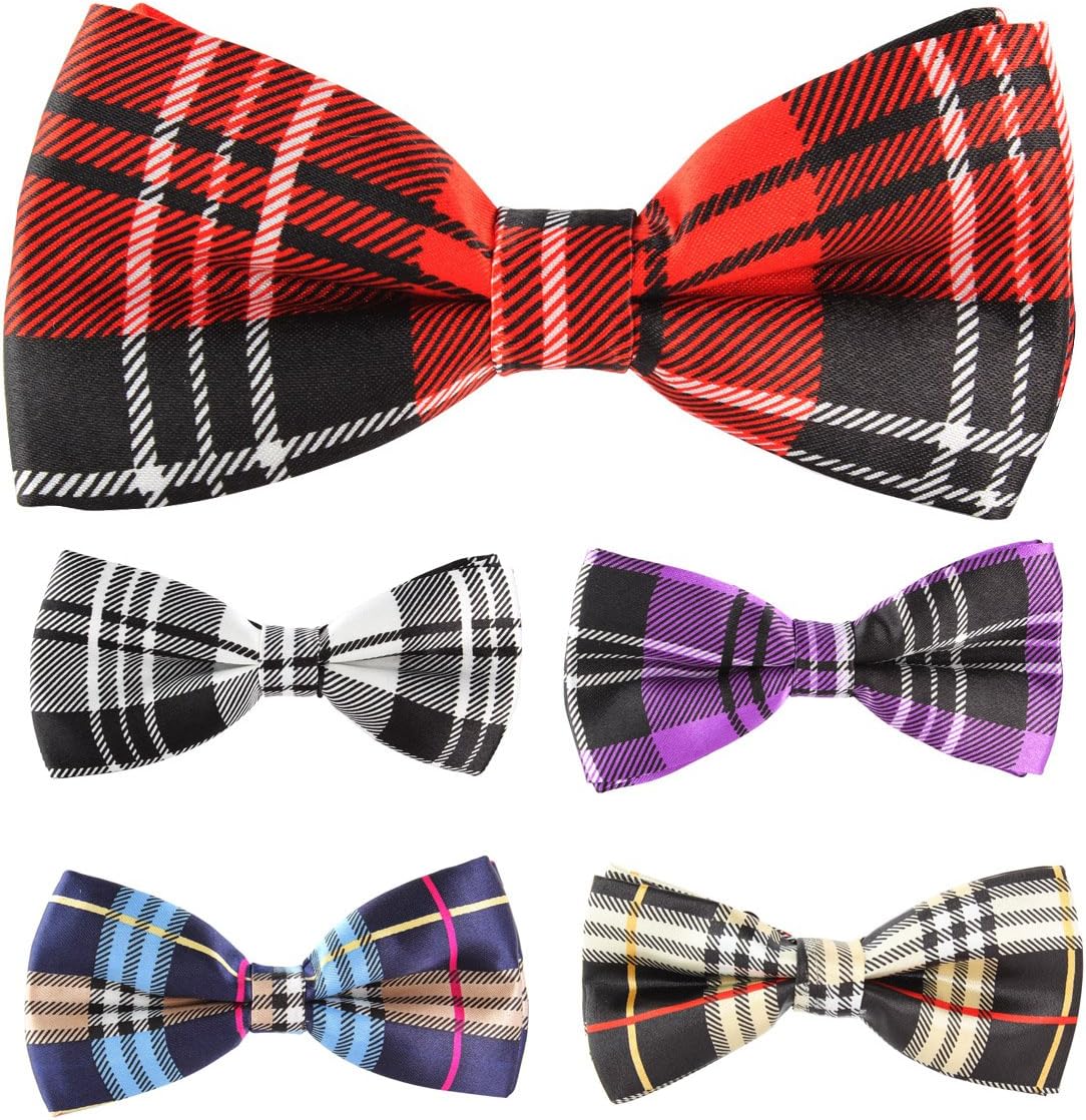 Yesurprise Multicolor Collar Bow tie for Dogs and Cats with Adjustable Neck Strap Dog Bow Tie Set de 5pcs