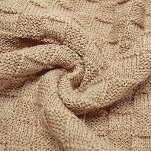 Miniatura 30 de LAWKUL Mantas de bebé para niños, manta de punto trenzado, manta de bebé para niña, suave y aireada para recién nacidos, para recién nacido