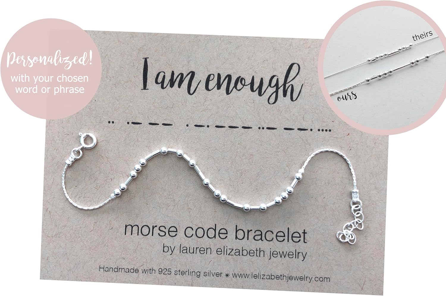 Morse Code Bracelet for Women - Sterling Silver BFF Friendship Bracelet for Best Friend, Sister - Meaningful Birthday Gift for Her - Inspirational Gift for Mother, Daughter - Handmade in USA