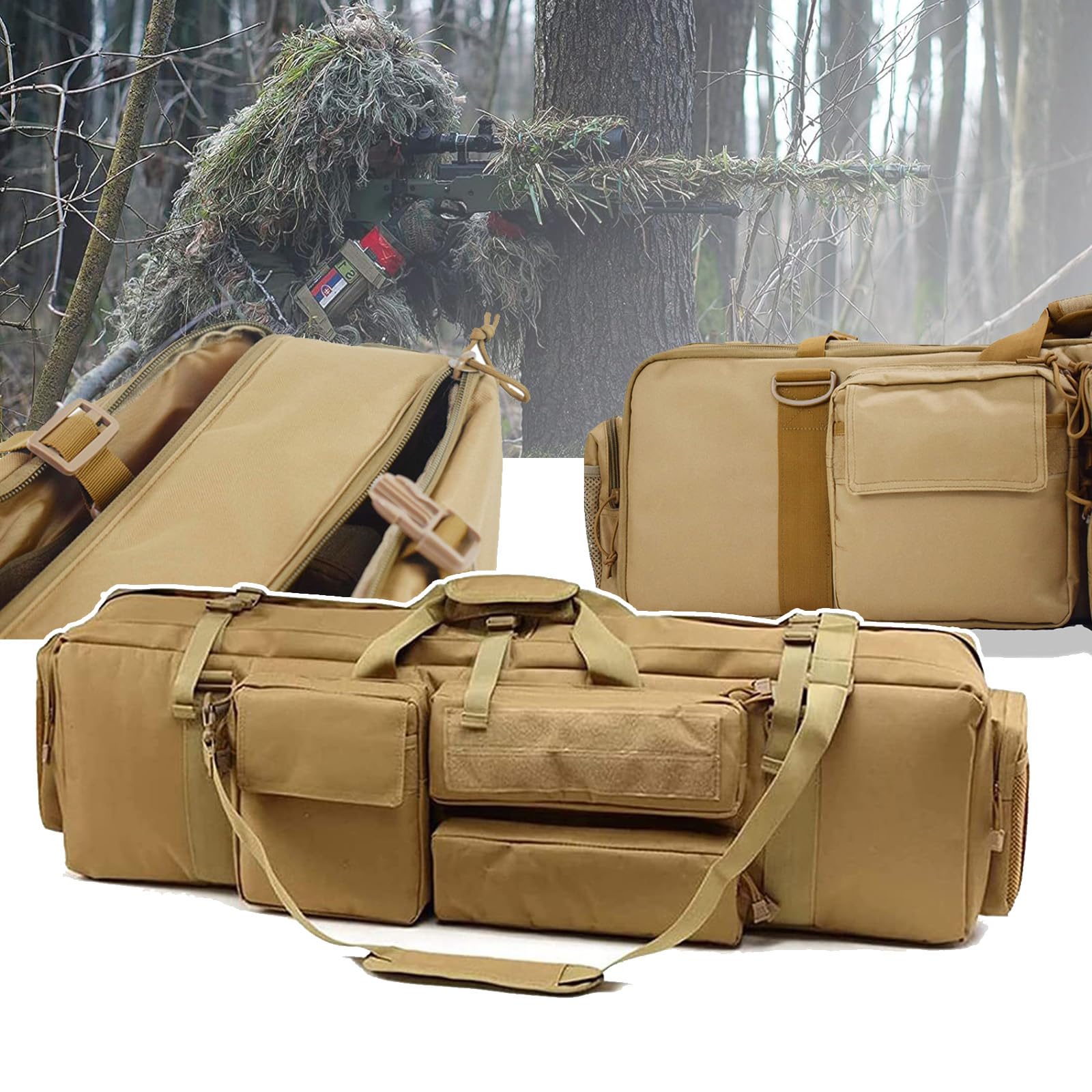 Sac tactique fusil épaissi avec rangements pour chasse et outdoor