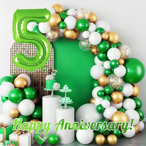 Miniatura 6 de Globo verde del número 5 de 40 pulgadas, globos grandes de aluminio con helio, globos gigantes de Mylar número 5 para decoración de fiesta de