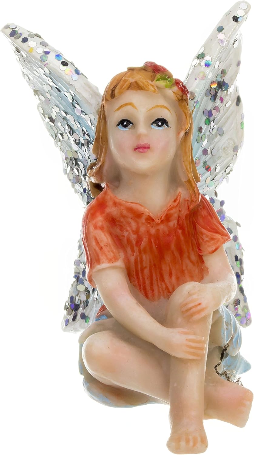 Darice Bundle - Set of 3 Assorted Mini Resin Meditating Fairy Figures 1.75 x 2.25 Inches