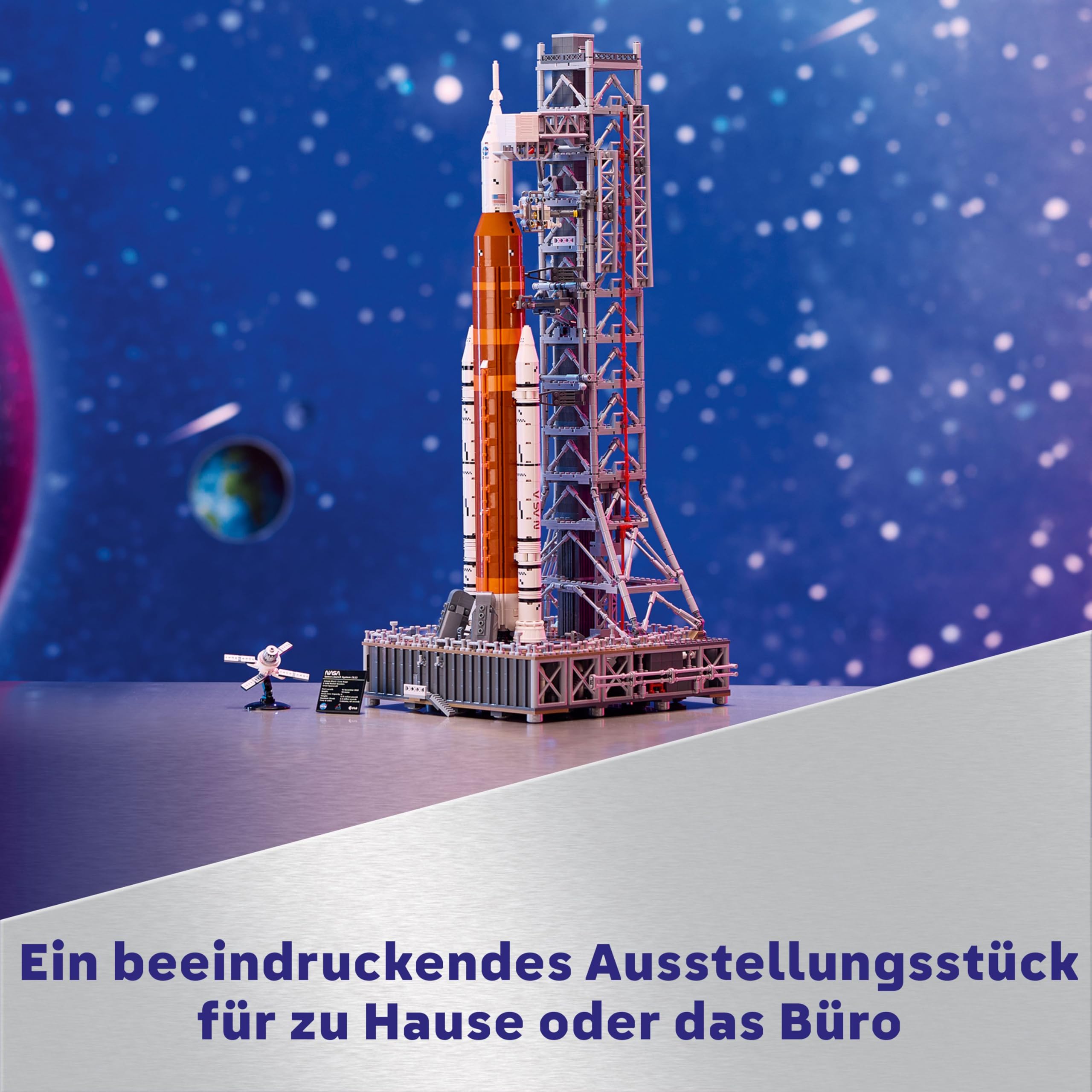 LEGO Icons NASA Artemis Startrampe, Geschenk, Dekoration fürs Wohnzimmer oder Büro, Bauset für Erwachsene, mit Orion-Raumkapsel und Startrampe, Sammlerstück 10341