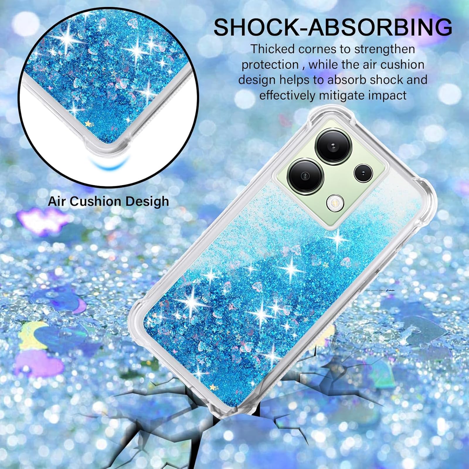 Vauki Cover per Xiaomi Redmi Note 13 4G con Cordino, Trasparente