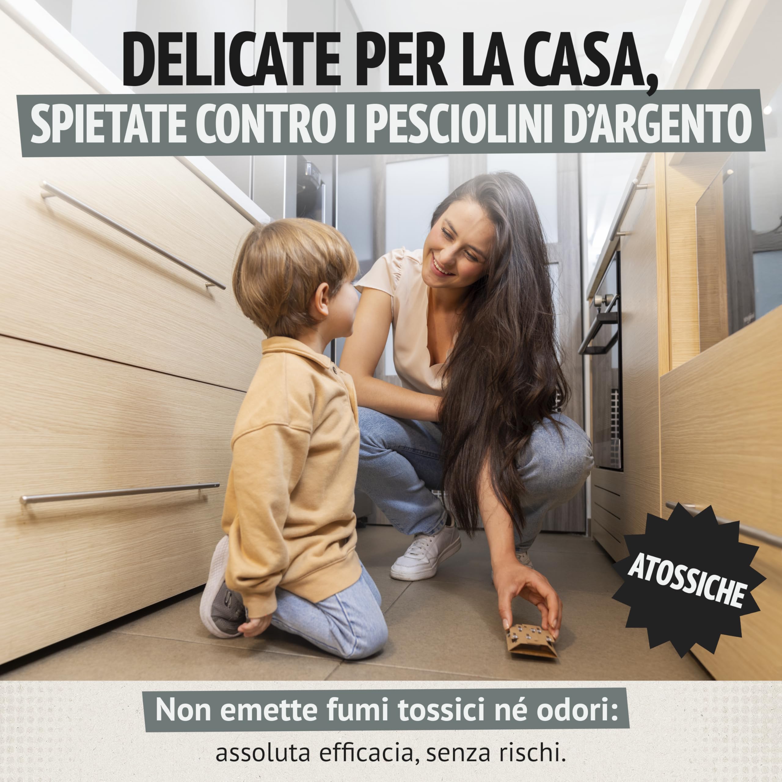 Super Ninja Trappola per Pesciolini d’Argento – 10 Pezzi, Trappole per Pesciolini d'argento, Adesive con Attrattivo Integrato, Inodori e Atossiche per Bagni, Cucine e Cantine – Efficaci fino a 3 Mesi