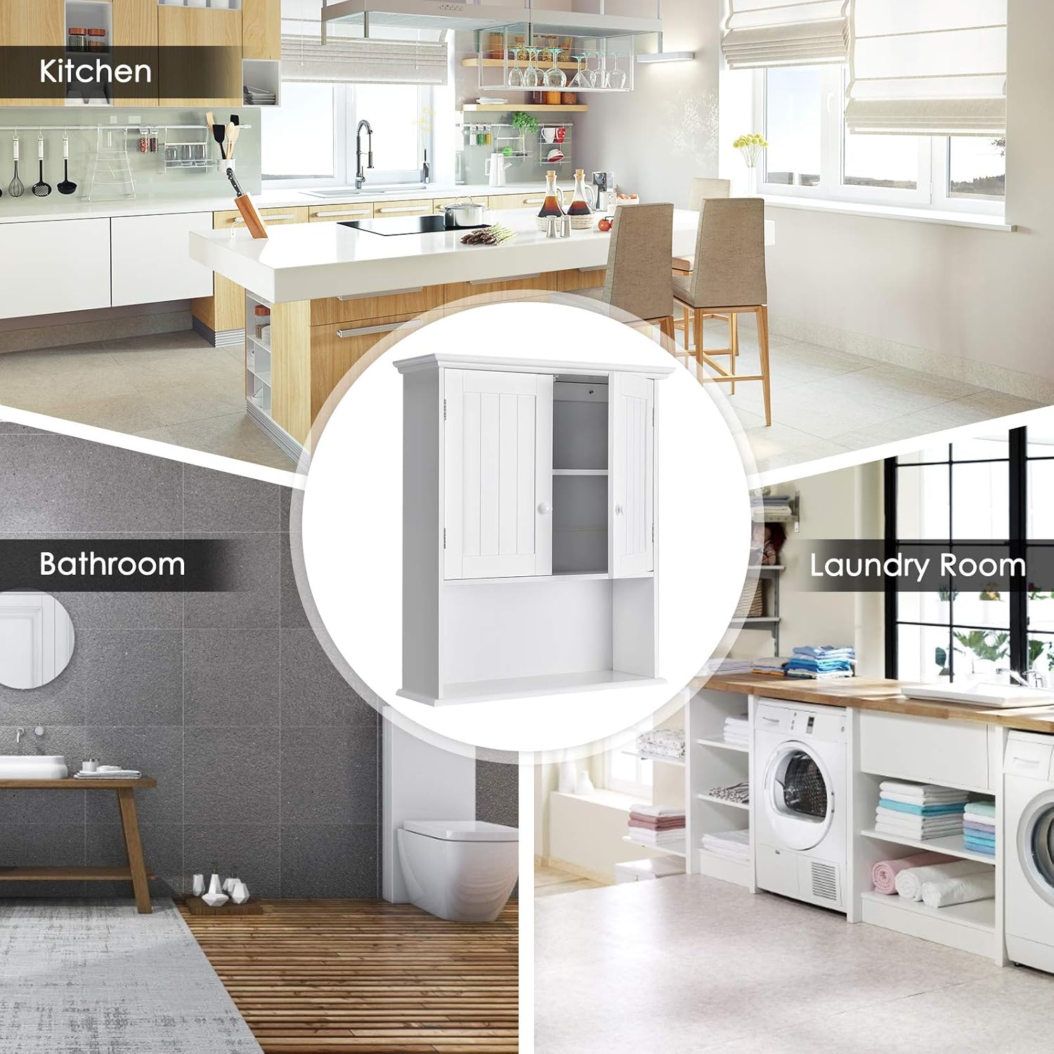 🔥 Crazy Deals GOFLAME Bathroom Wall Cabinet, 2-Door Toilet Cabinet with Hanging Design, Wooden Medicine Cabinet with Height Adjustable Shelf, Wall Mount Cabinet with Large Storage Space (White) Cheapest 🛒 GOFLAME Bathroom Wall Cabinet, 2-Door Toilet Cabinet with Hanging Design, Wooden Medicine Cabinet with Height Adjustable Shelf, Wall Mount Cabinet with Large Storage Space (White)