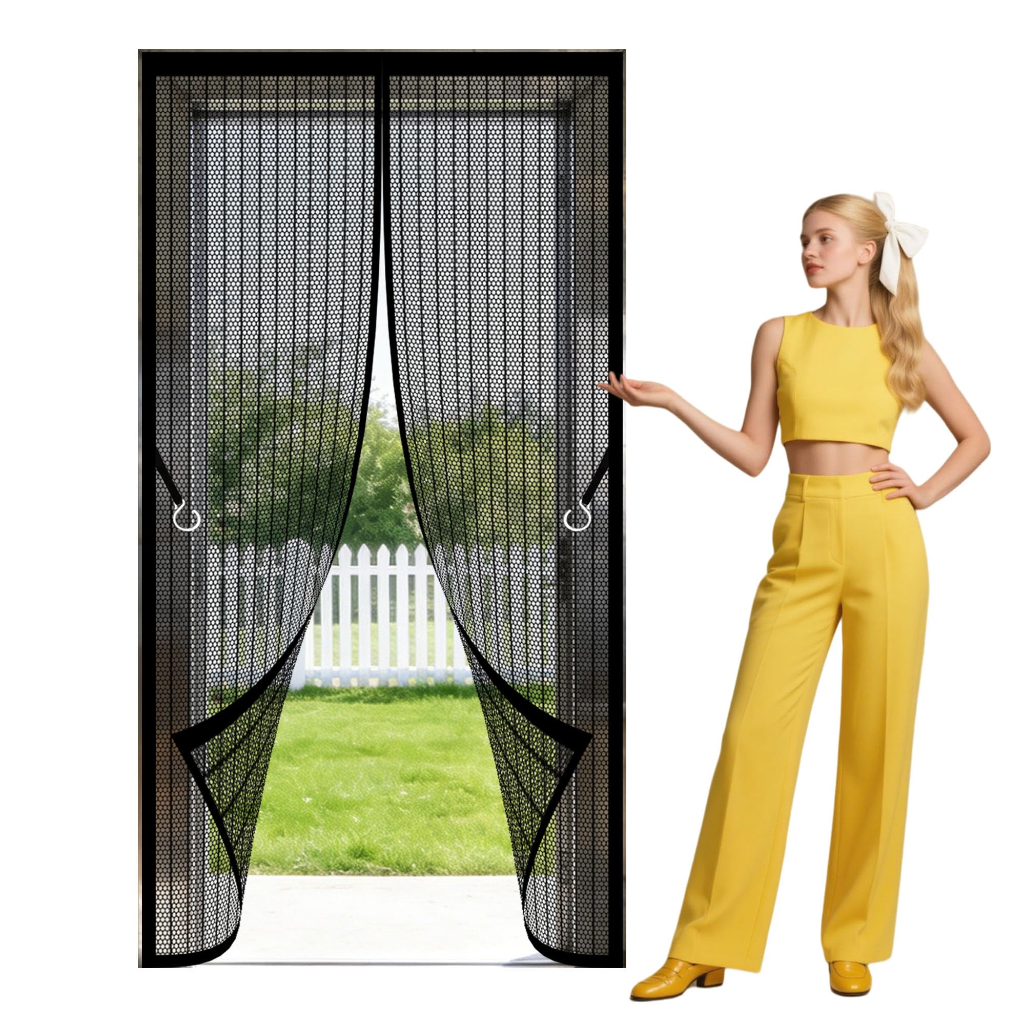 Moustiquaire ultra fine automatique 109 x 280 cm pour porte-fenêtre