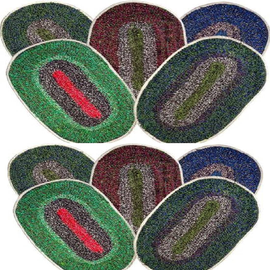 COTTONCUBE Oval Shape Unique Bath/Floor/Room/Hall/Office Mat (Microfibre) (20*13 in) (Set of 10)