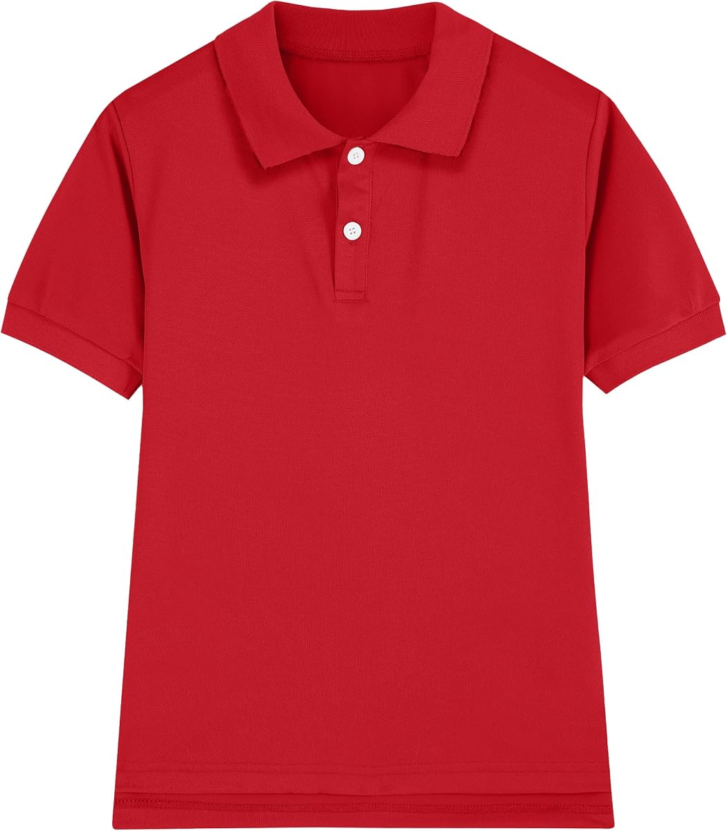 Boy Polo Shirt Pique School Uniform Shirt for Kid Golf Top Youth Boy 5-14Y | Polo Shirt for Boys Youth,Short Sleeve Kids Boys Uniform Shirt,Casual Golf Collared Polo Tops