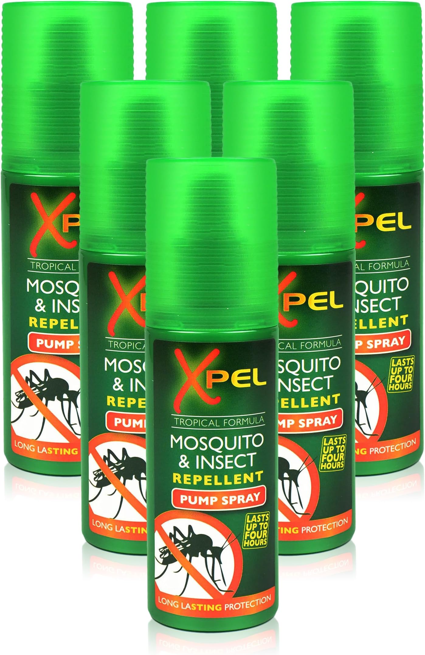 6x Xpel Mosquito Insect Fly Bite Repellent Tropical Formula Pump Spray 70ml