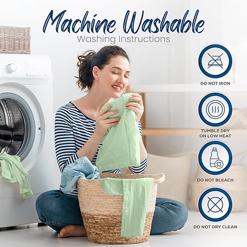 Miniatura 6 de Utopia Bedding Protectores de almohada impermeables con cremallera (paquete de 4, salvia) tamaño Queen, fundas de almohada a prueba de chinches,