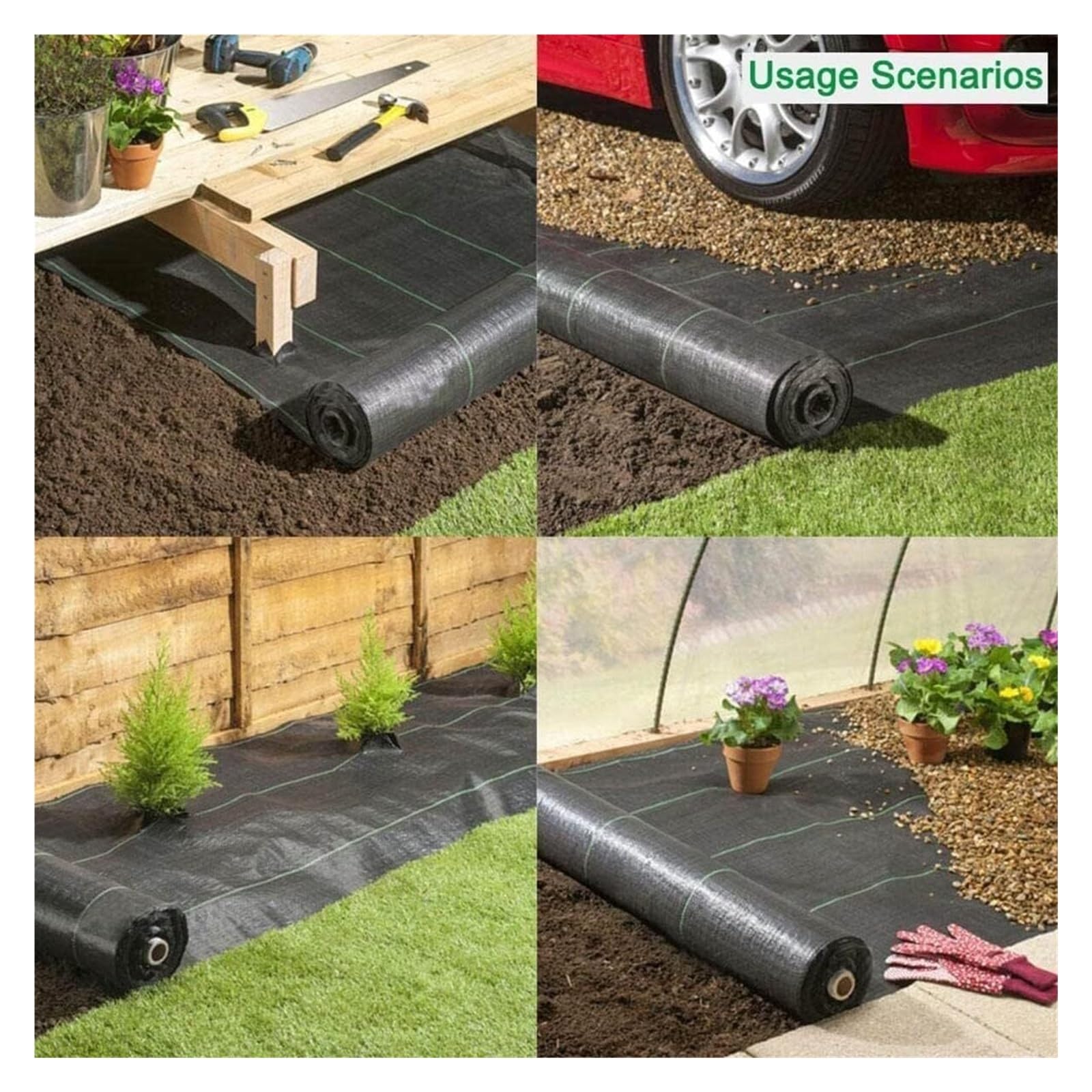 KEuLen Siatka przeciw chwastom, tkanina chroniąca przed chwastami do ogrodu, pokrycie gleby do kształtowania krajobrazu (1x10m/3.28x32.8ft)