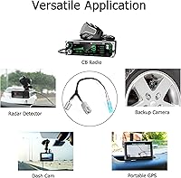 Vista 2 de EWAY 12 Volt Power Adapter for GM Chevrolet Buick Cigarette Lighter Power Plug/Cord Wire Harness for Add Device CB Radio, Radar Detectors, Portable