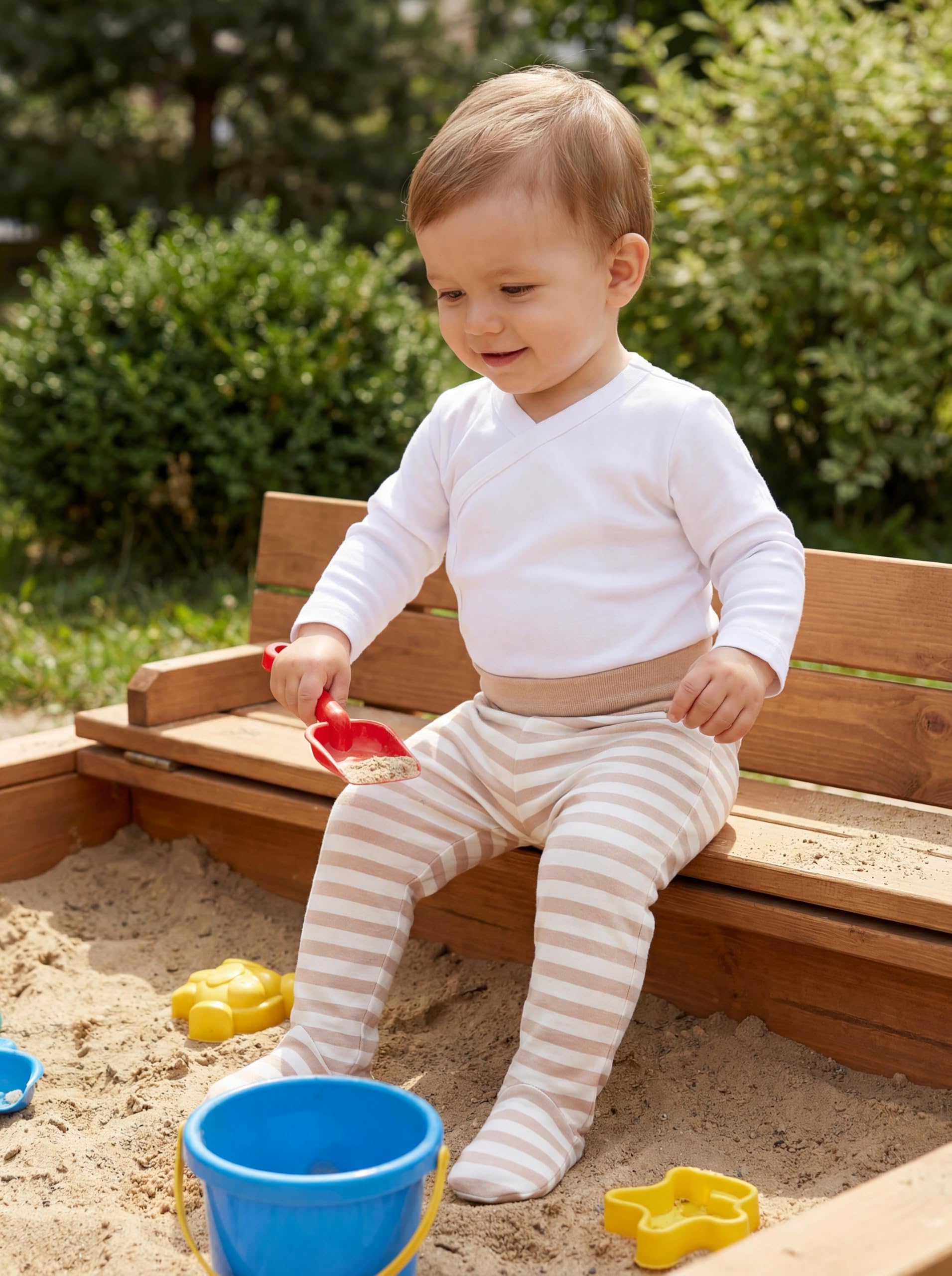 TupTam Pumphose Baby Boys ze stopką, 3-pak – miękkie spodnie niemowlęce z bawełny z wygodnym ściągaczem