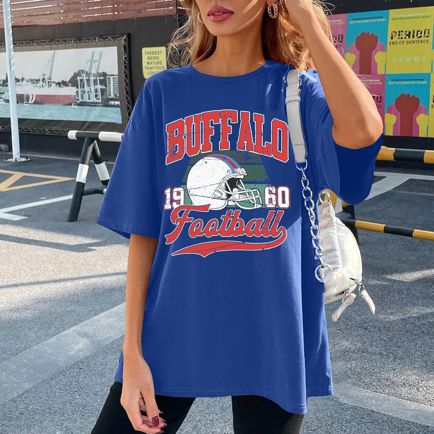 Football Shirts Women Football Team Fan Shirt Oversized Game Day Tshirt Rugby Gifts Tee Tops - Image 2