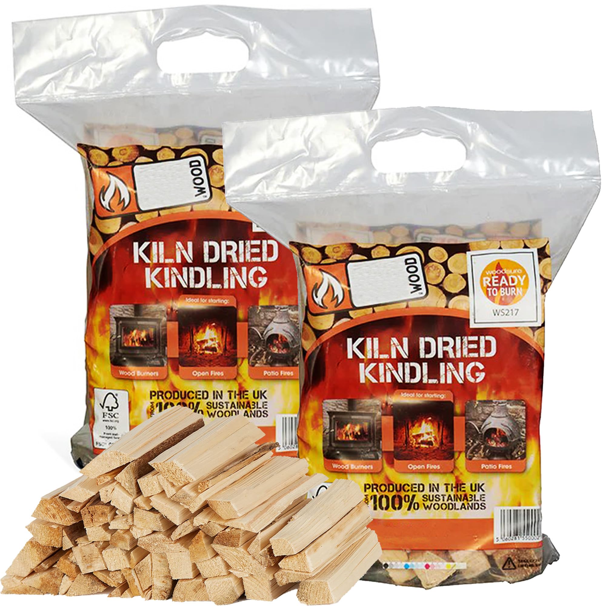 Storm Trading Group Brown 2-3Kg Firewood Logs Kiln Dried Kindling Bag Easy To Light & Ready To Burn For Outdoor Open Fire Pits, Pizza Ovens, Wood & Log Burners (1 Bag)