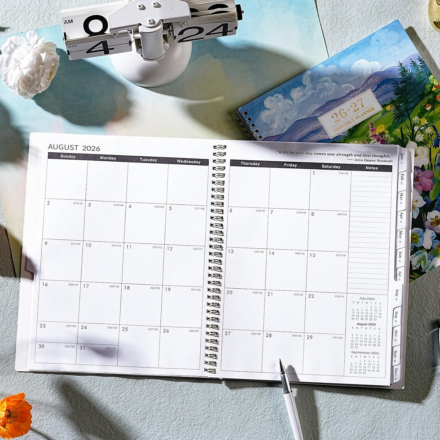 Monthly Planner 2026-2027 - 2 Year Planner 2026-2027, JAN. 2026 - DEC. 2027, 9'' x 11'' with Coated Tabs, Inner Pocket - Image 8