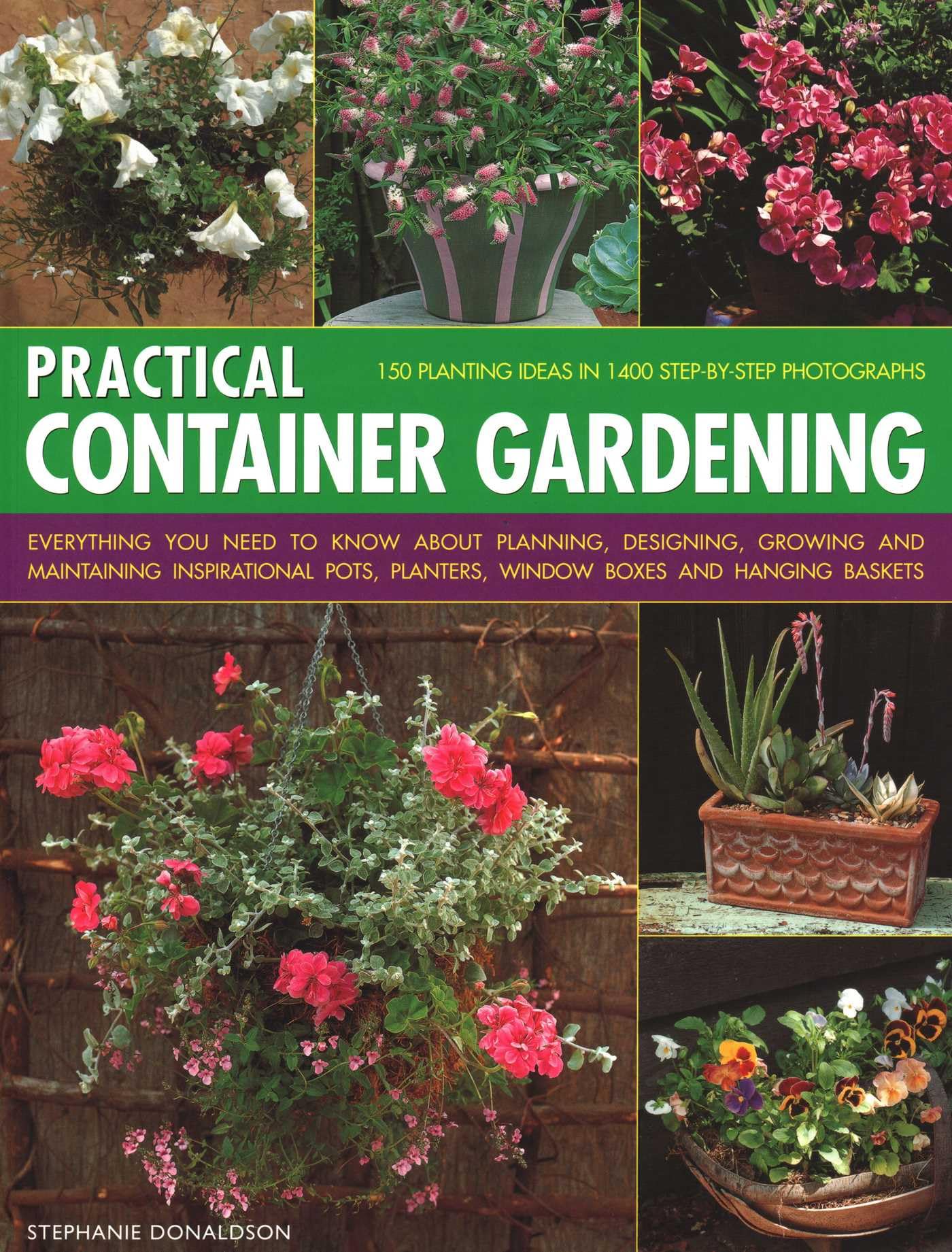 Practical Container Gardening: 150 planting ideas in 140 step-by-step photographs: Everything you need to know about planning, designing, growing and ... planters, window boxes and hanging baskets