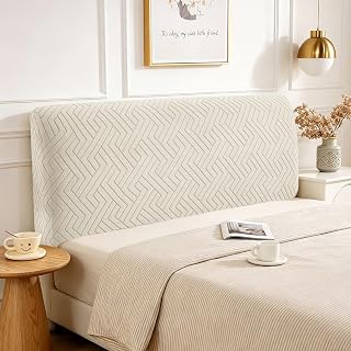 Elastischer Bett Kopfteil Bezug 150cm, Cremeweiß