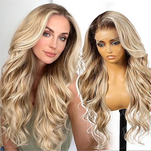 Dirty Blonde Synthetic Lace Front Wig,13×6 Curly Glueless Wigs for Women Daily Use 26IN