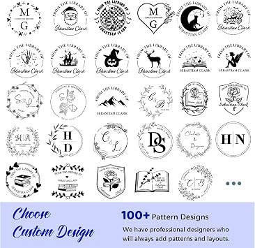Book Embosser Personalised | Teacher Gifts | Personalised Book Embosser Custom Your Name & Design for Readers, Collectors, Libraries and Wedding Invitation | from The Library of