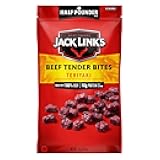 Jack Link's Beef Tender Bites, Teriyaki, Half Pounder Bag - Flavorful Meat Protein Snacks for Lunches, 10g of Protein and 70 Calories per Serving, Made with 100% Beef