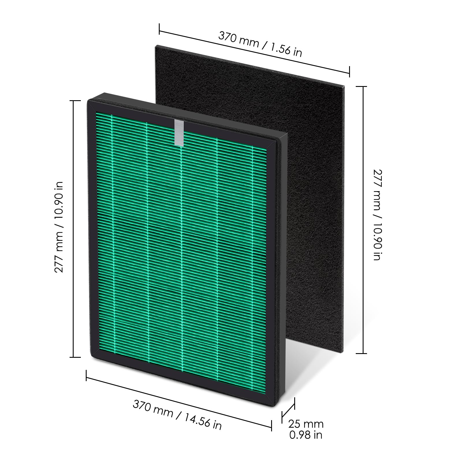 (2 pezzi) Airmega 150 filtri di ricambio per purificatore d'aria Coway Airmega 150, H13 True HEPA e filtro ai carboni attivi, 2 filtri verdi e 10 filtri a carbone attivo, AP-1019C-FP