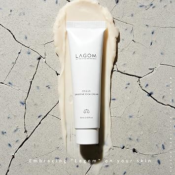 LAGOM Cellus Sensitive Cica Cream Soothing Korean Skincare with Centella and Ceramide, Sensitive Skin, Calming Balm, Face Blemish 2.02 Fl Oz