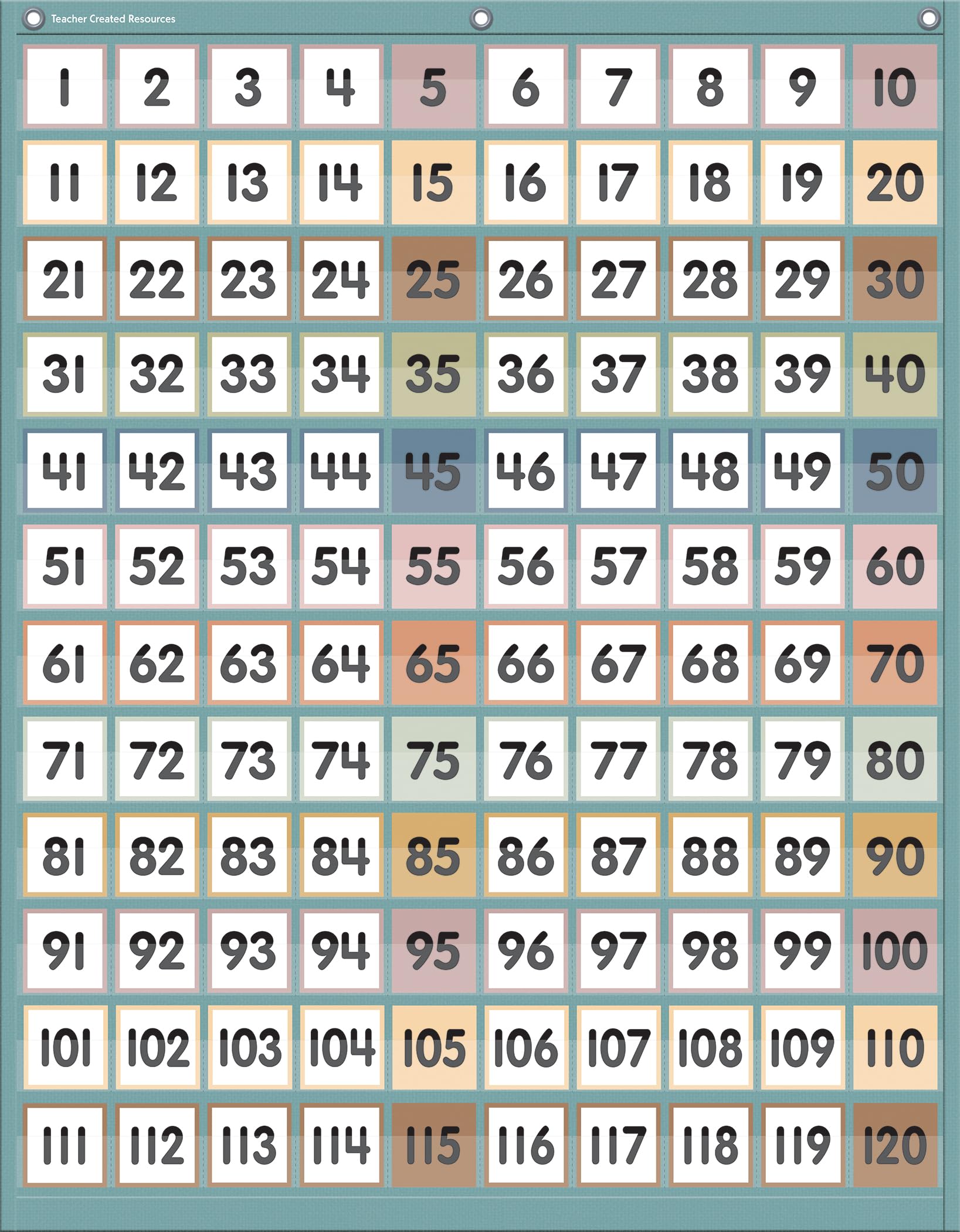 Teacher Created Resources Calming Colors 1-120 Pocket Chart (TCR20754)